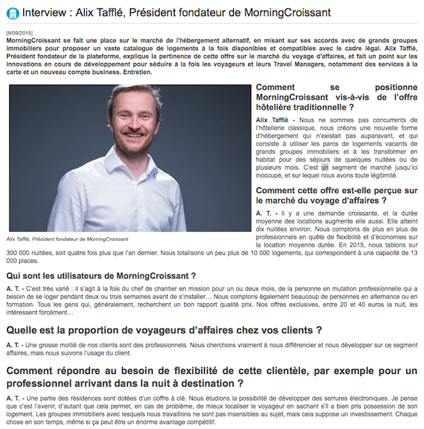 Article sur MorningCroissant