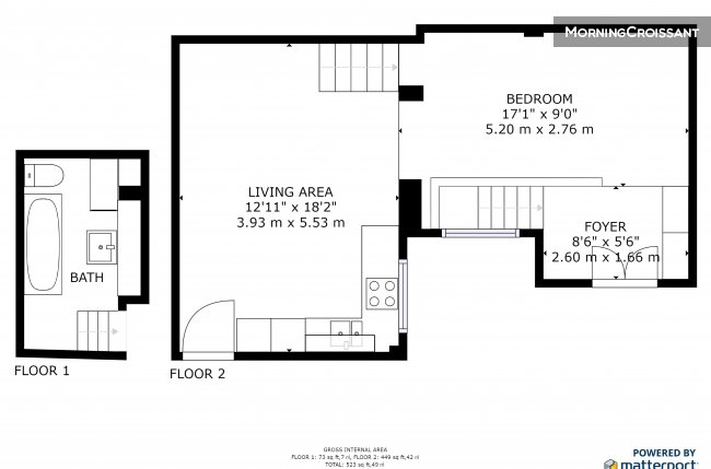 Grand studio atypique s/jardin