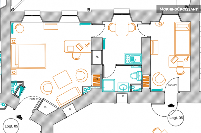 3 pièces de 38m2 dans site classé