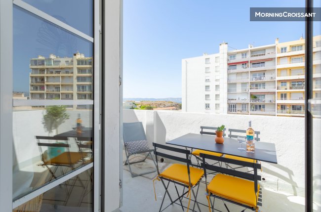 T2 Catalans clim terrasse vue mer