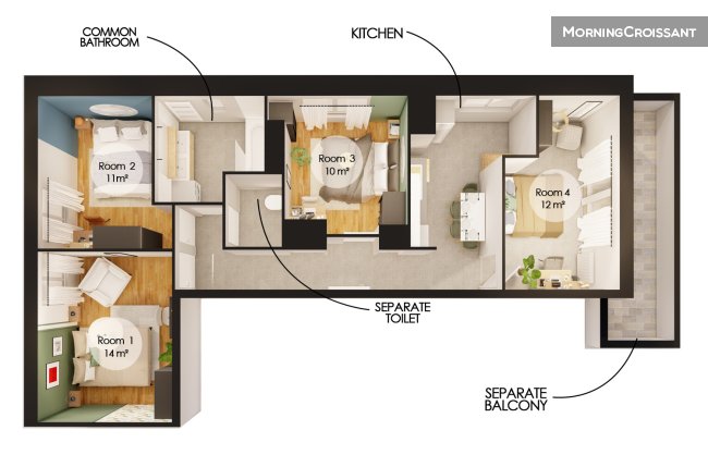 Chambre cocooning de 10 m² - ST75