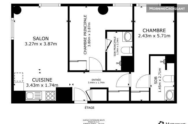 Chambre en colocation dans un T3