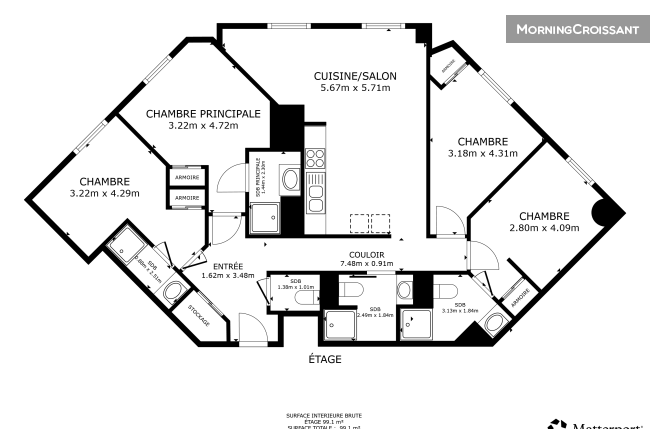 Chambre en colocation dans un T5