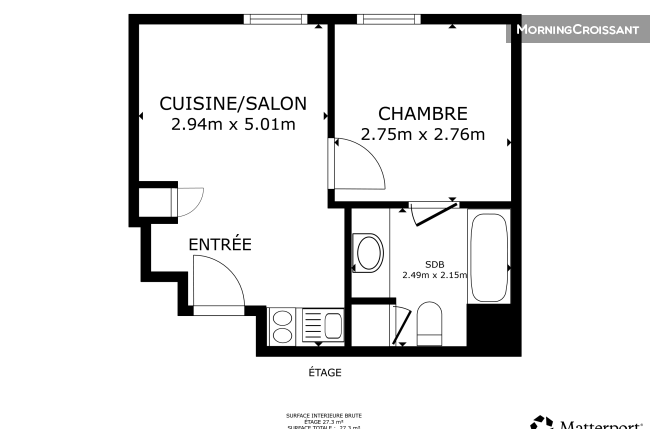 T2 meublé en résidence