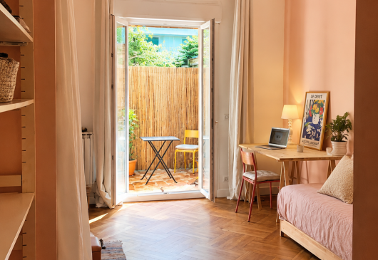 Studio rénové  terrasse–Bail mobilt