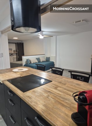 Grand studio meublé rénové